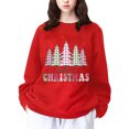 thumbnail image 1 of Sudadera ligera Gibobby Suéter informal a cuadros con estampado de Árbol de Navidad Rojo M, 1 of 5