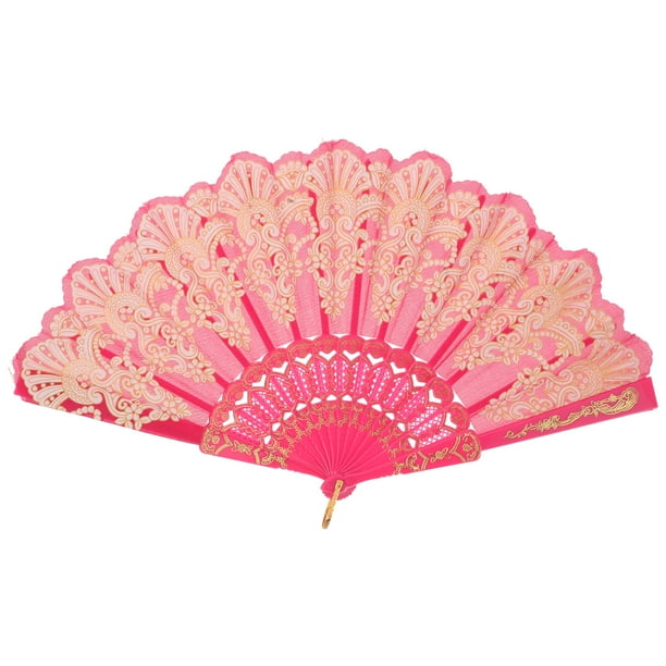 KAKOWELY Elegante abanico de mano chino para bodas y espectáculos. Abanico plegable artesanal con elementos tradicionales. Abanico plegable ligero.