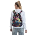 thumbnail image 5 of Yiaed Colorful Patterned Rabbit Print Lightweight Backpack Travel Backpacks Hiking Daypack for Women Men, 5 of 5