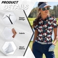 thumbnail image 6 of Binienty Tropical Horse Floral Funny Couple Golf Shirts Versatile Casual His and Hers Golf Shirts with Zip Up Collar Classic Fit Short Sleeve Athletic Tops for Golf Running Sports, 6 of 7