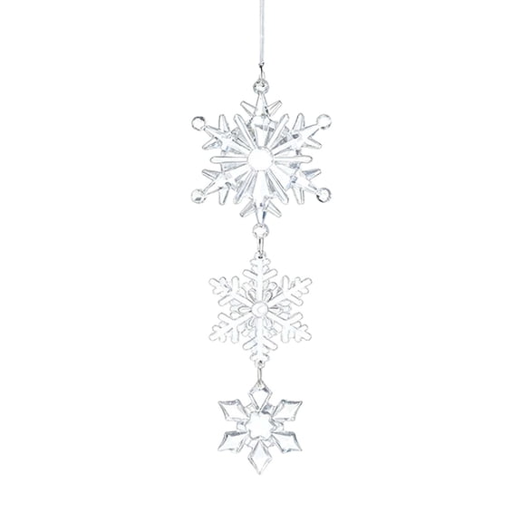 nTRIUQJ Elegant Acrylic Snowflake Rearview Hanging Ornament for Festive Car Interior Decoration and Seasonal Celebration Silver1