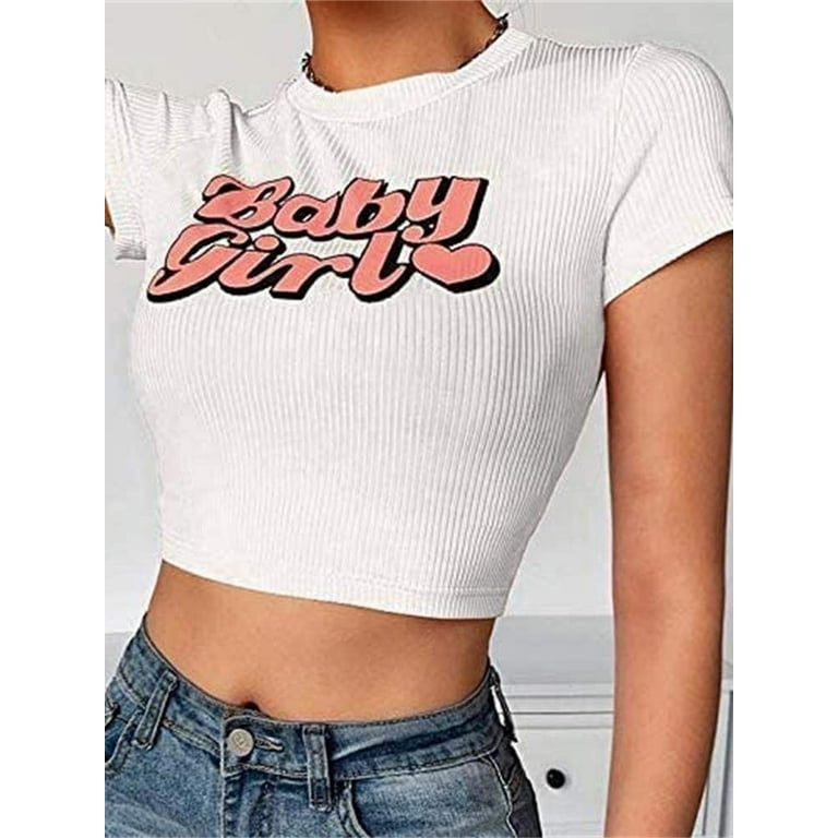 Cute graphic crop tops new arrivals
