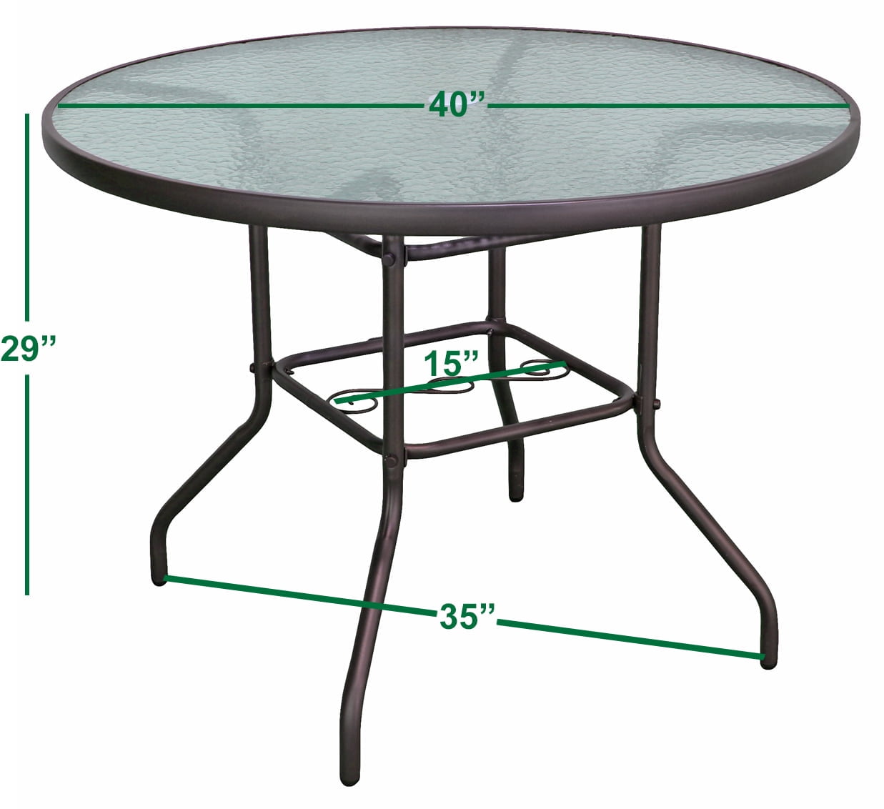 40 inch round glass patio table discount