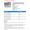 thumbnail image 2 of Front and Rear Strut Assembly Set - Compatible with 2007 - 2011 Toyota Camry 2008 2009 2010, 2 of 2