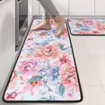 thumbnail image 2 of Kitchen Rugs Sets Of 2,Pioneer Flower Floral Print Pattern Anti Fatigue Kitchen Mat Rugs Non Slip Washable,Decorative Kitchen Floor Mats for Kitchen,Sink,Laundry,17"x47"+17"x47", 2 of 5