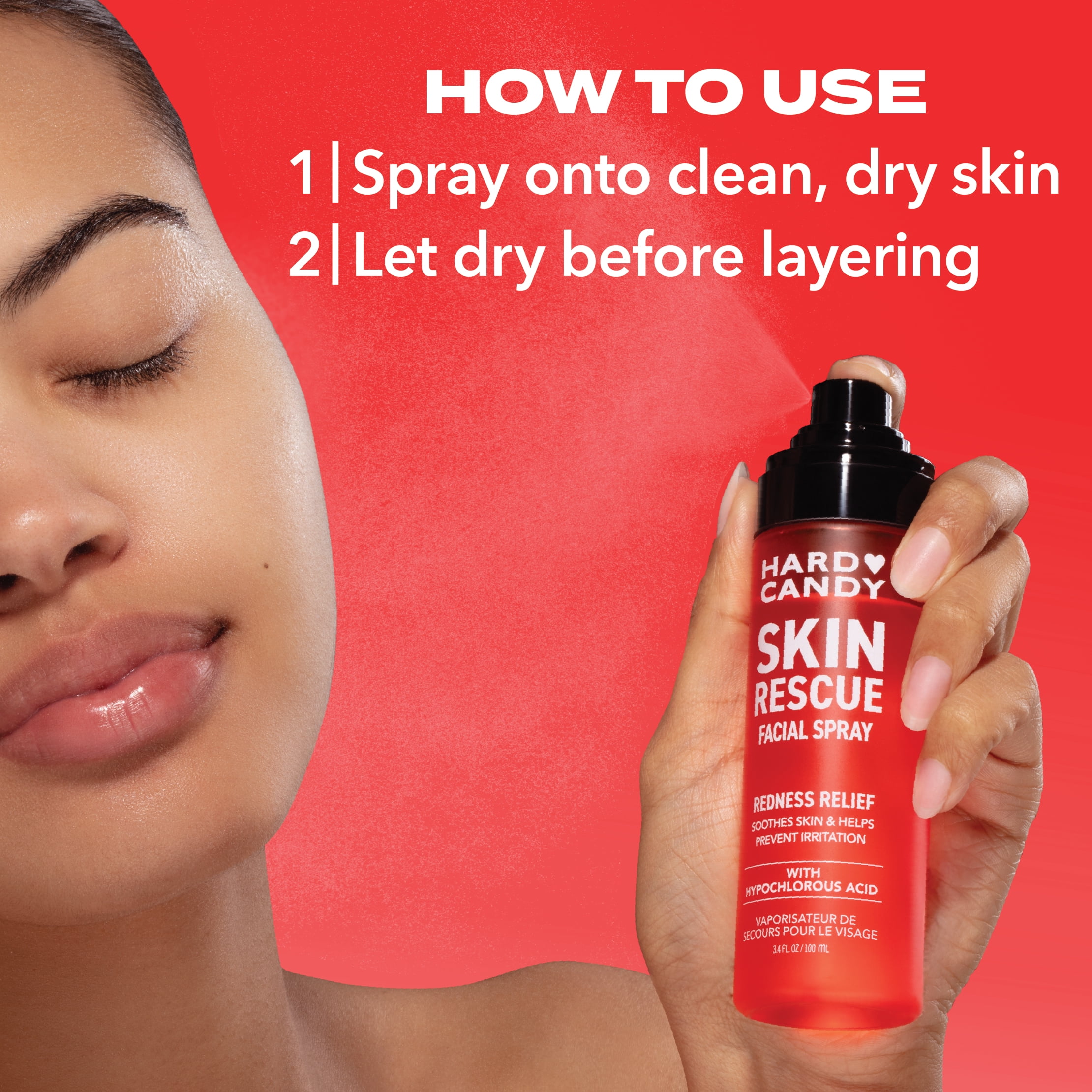 Hard Candy Skin Rescue Spray, Hypochlorous Acid, Redness Relief, Skin Calming Face Mist, 100 mL