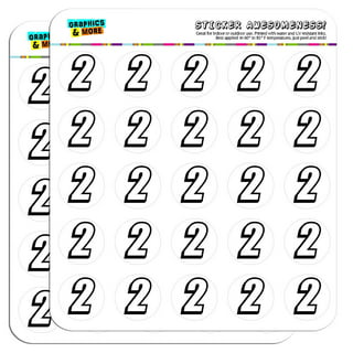 Number Resin Stickers 4 Sheets Mini Number Sticker Glitter Alloy