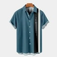thumbnail image 2 of TAIAOJING Shirts For Men Summer Hawaii Loose Print Turn Down Collar Short Sleeve Blouse Sky Blue XXL, 2 of 5