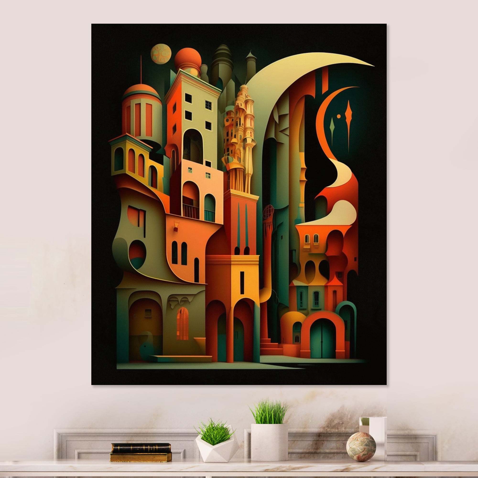 Designart Geometric Graffiti IV Canvas Wall Art