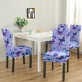 thumbnail image 2 of Washable Butterfly Lovers Dining Chair Covers Set of 4, Stretch Polyester Kitchen Slipcovers, Removable Seat Protector for Banquet or Home, 2 of 6