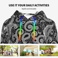 thumbnail image 6 of Hoodies for Women - Black White Indian Paisley Comfrt Colour Drawstring Women'S Fashion Hoodies & Sweatshirts, Fall Outfits Clothes for Women 2024 Pullover with Kangaroo Pocket, 6 of 7