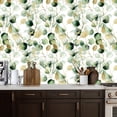 thumbnail image 2 of Peel and Stick Wallpaper Watercolor Eucalyptus Leaves Gold White green Wall Mural 17.7in x 9.8ft Self Adhesive Removable Wall Paper Renter Friendly Wallpaper for Girl Bedroom Nursery Livingroom, 2 of 8