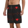 thumbnail image 2 of Kll Cardiogram And Heart Men'S Casual Summer Beach Shorts Hawaiian Shorts With Pockets-Xx-Large, 2 of 9