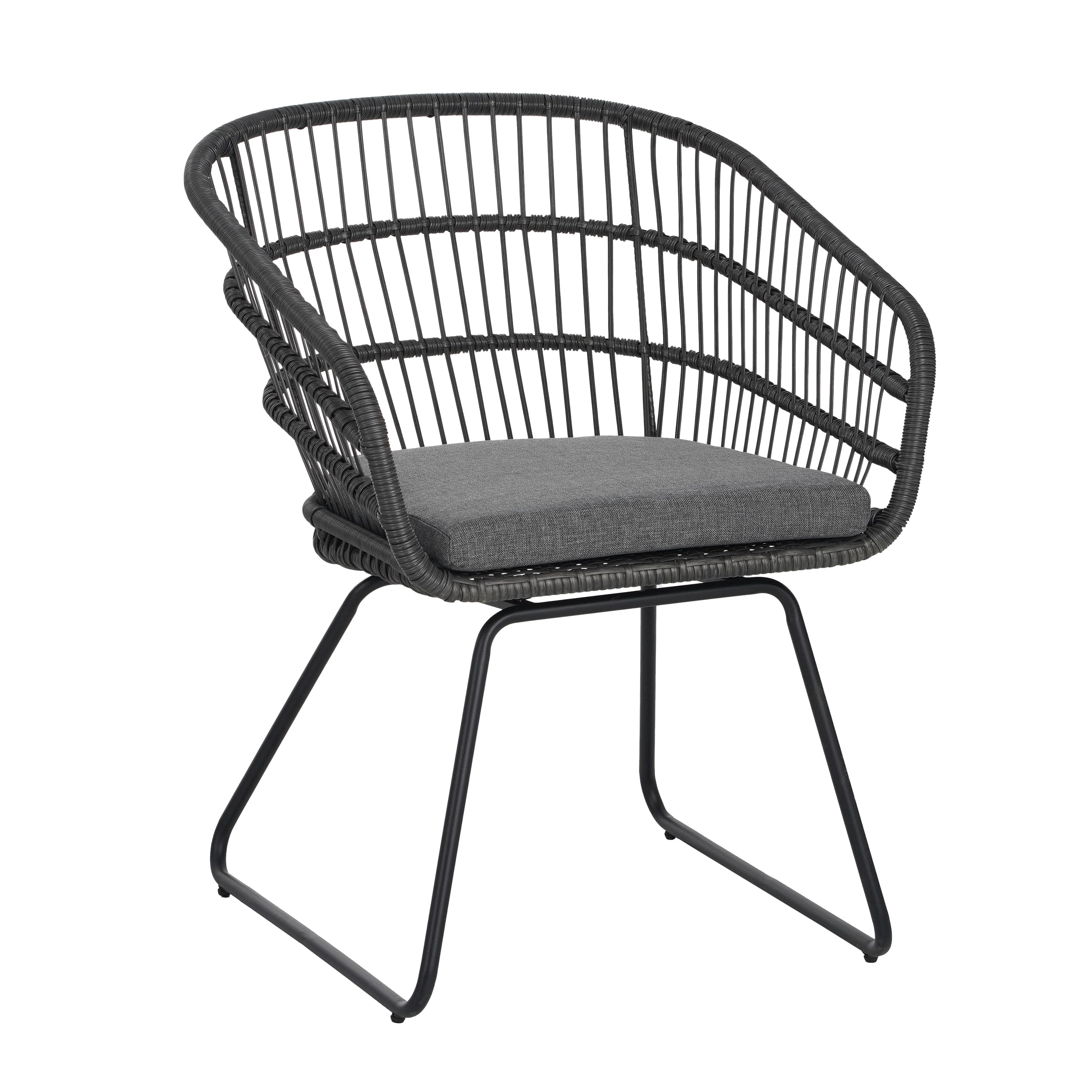 MAYEERTY CHAIR 2PCS with 2 Gray Cushions Comfortable Seating for Living Room Dining Room
