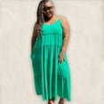 thumbnail image 6 of Spaghetti Strap Fit & Flare Plus Size Maxi Dress, 6 of 15