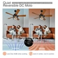 thumbnail image 5 of 52 inch Ceiling Fan with Caged Light and Remote, Dual Finish Blades, 5 of 8