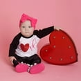 thumbnail image 5 of Odeerbi Baby Girls Boys Clothes Baby Outfits Shirts Sets Infant Letter Print Valentine Tops Chaparajos Pants Set, 5 of 9