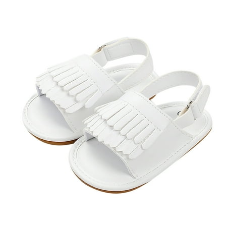 

Boys Girls Open Toe Tassels Shoes First Walkers Shoes Summer Toddler Flat Sandals