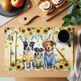 thumbnail image 2 of Spring Dog Placemats Set of 4, Sunflower Daisy Botanical Yellow Ombre Placemats for Dining Table, Place Mats for Kitchen Tabletop, Waterproof Wipeable Dining Table Mats Set, 2 of 9