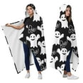 thumbnail image 2 of Wearable Blanket,Smiling Ghosts Halloween Pattern Hooded Wearable Flannel Blanket for Adults & Teens,Winter Poncho Shawl Wrap Cape Cozy Anti-Pill,60"x80", 2 of 5