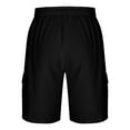 thumbnail image 5 of ZQUUVOU Men's Cargo Shorts Summer Comfortable Button Pocket Elastic Waist Shorts Black, 5 of 5