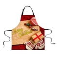 thumbnail image 2 of Delantal navideño unisex de algodón duradero, lavable, para chef, cocina, repostería, restaurante y manualidades, 75 x 67 cm, diseño navideño. Regalo 1, 2 of 6