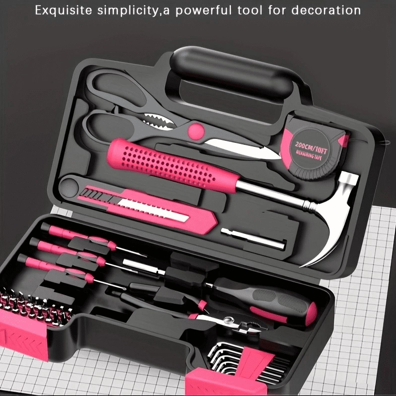 theredthread セットピンク Hyper Tough 27-Piece Kitchen Drawer Tool Kit with Storage Case