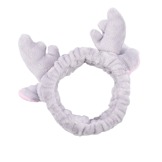 Minnieouse Diadema antideslizante y ajustada, banda para el cabello de aplicación amplia, diademas con orejas de animales y lazo bonito Accesorio para el cabello Gris