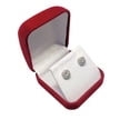thumbnail image 4 of 2Ct White Gold-Plated CZ Halo Sterling Silver Stud Earrings, 4 of 5