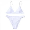 thumbnail image 5 of QLEICOM Women's Swimsuits High Waisted Tummy Control Swimwear Solid Two Piece Sexy Bikini Push-Up Pad Swimwear Swimsuit Beachwear Set Women Bikinis Swimming Suits Cover Ups Bathing Suits White M, 5 of 5