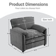 thumbnail image 3 of 38" Oversized Chenille Lounge Chair, Plush Reading Armchair with Thick Comfort Cushions, High Back Support & Wide Seat, Perfect Accent Chair for Living Room, Cozy Bedroom, Compact Office, Dorm, Grey, 3 of 9