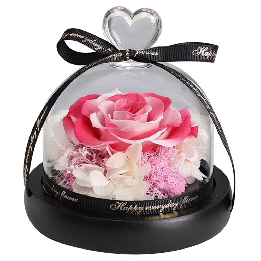 Eternal Rose in Glass Dome Preserved Flowers in Gift Box Wedding Return Gift US 