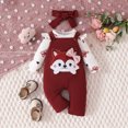 thumbnail image 6 of CAUYDY 3 6 9 12 18 24 Months Newborn Girl Cute Clothing Set Preemie Girls Long Sleeve Bodysuit Baby Fall Winter Romper Infant Outfit Sizes 0-3 Months,Wine, 6 of 9