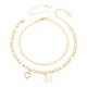 thumbnail image 1 of Pulseras de tobillo en forma de corazón inicial de Uxcell para mujeres, pulseras chapadas en oro de 14K, cadena de letras A-Z con caja para regalo de verano, tono dorado, 1 of 6