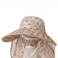 thumbnail image 3 of ROHUUQUE Women Boonie Hats UV Protection Full Face & Neck Cover Breathable Polka Silk Tea-Picking Sun Hat for Summer Outdoor Beige, 3 of 4