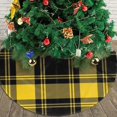 thumbnail image 3 of Falda para árbol de Navidad a cuadros escoceses negros y amarillos, suave y divertida, decoración navideña de granja con cuello para árbol de Navidad de 36", 3 of 4