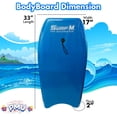 thumbnail image 2 of PMU 33 Inch Sky Blue Bodyboard - Lightweight Wrist Leash, Slick Bottom Boards for Beach, Sea & Pool - Surfing Board for Kids, Teens & Adults Wave Conditions Pkg/1, 2 of 7