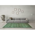 thumbnail image 3 of Ahgly Company Indoor Square Southwestern Turquoise Blue Country Area Rugs, 3' Square, 3 of 4