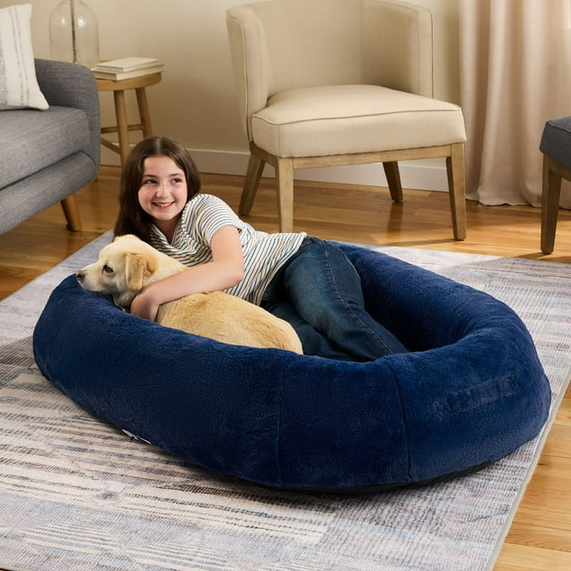 Snuggle Cuddler Oversized Plush Human Dog Bed, Assorted Colors