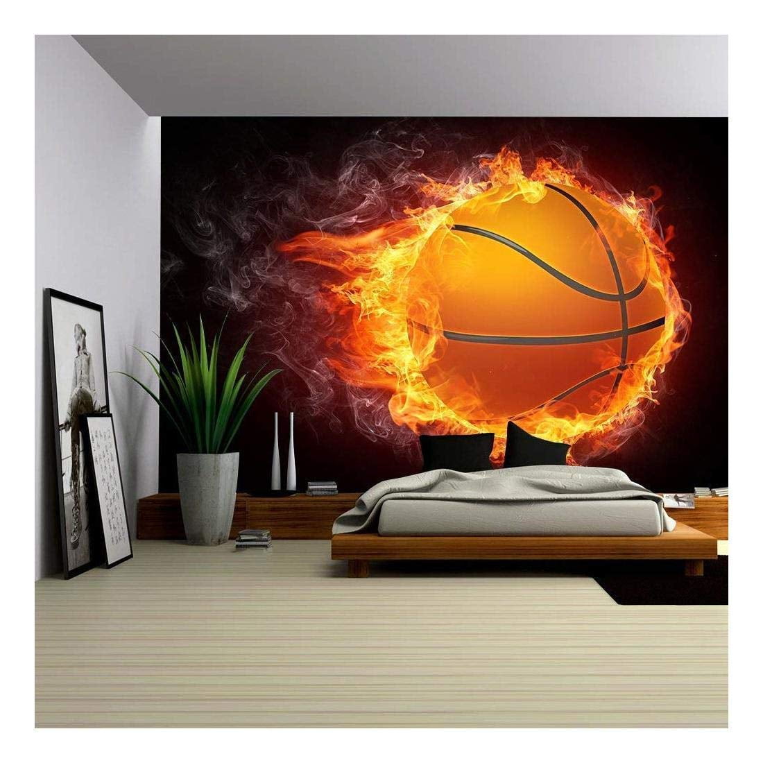 3D Fire Basketball Special Effect Self-adhesive Removable Wallpaper Murals Wall