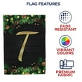 thumbnail image 5 of America Forever Christmas Monogram House Flag Letter T 28 x 40 inches Double Sided, Shiled , Pinecones Xmas Seasonal Outdoor Decor, Holiday Outside Yard Decorations, 5 of 5