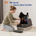 thumbnail image 3 of Stainless Steel Litter Box with Lid, XL Extra Large Cat Litter Box Enclosure, Front & Top Entry Covered Metal Cat Box with Steps & Scoop, Easy Cleaning, 3 of 17