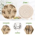 thumbnail image 4 of 6 coil coasters 3.94x3.94x0.24 inch water coasters Drink coasters with cup holders Absorbent coasters Heat resistant for bar protection Gray Elephant Seamless, 4 of 7