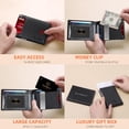 thumbnail image 2 of Billetera RUNBOX, delgada, de piel, para billetes, con bloqueo RFID, para hombre, 2 of 7