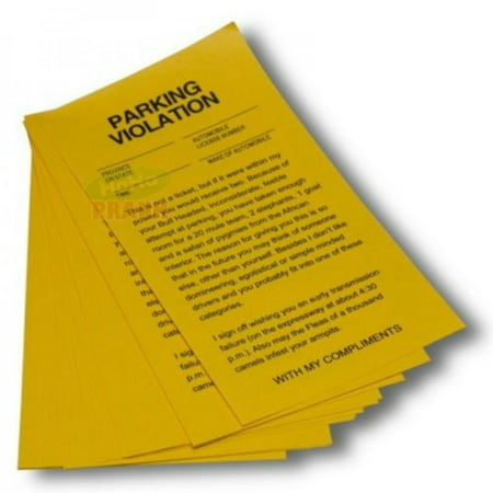 Parking Violation Yellow Revenge Fake Parking Tickets(25 tickets)- Gag Prank Gift 