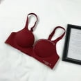 thumbnail image 2 of Sujetador sin costuras para mujer, ropa interior inalámbrica, letras, copa fina, sujetador Hacer subir para niñas, rojo vino, 36 / 80AB Noticed AP001148-19B, 2 of 7
