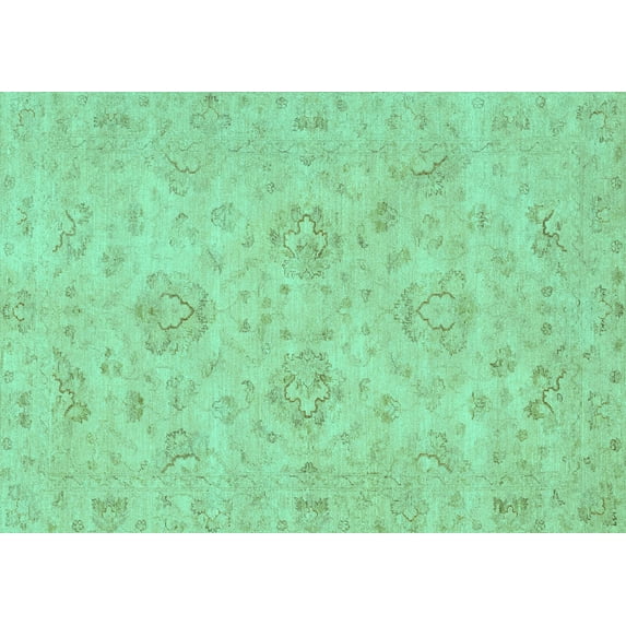 Ahgly Company Indoor Rectangle Abstract Turquoise Blue Modern Area Rugs, 7' x 9'