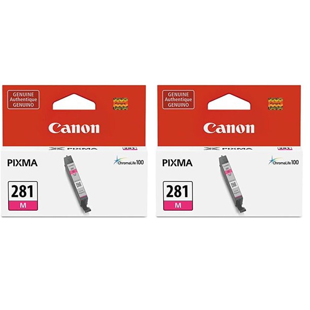 Tanque de tinta Canon CLI-281 magenta compatible con TR8520, paquete de 2