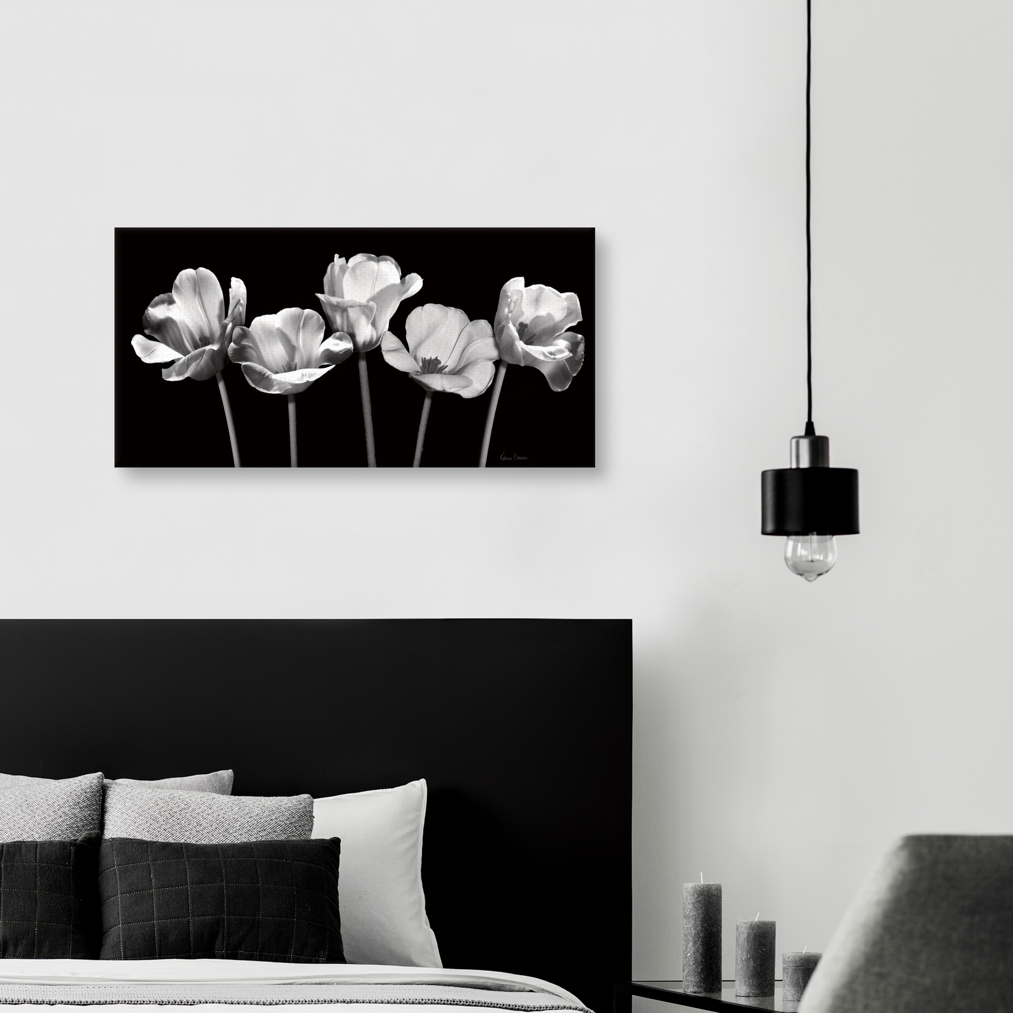 Tulips at Night by Katrina Craven Canvas Art Print