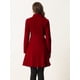 thumbnail image 4 of Abrigo de Terciopelo para Mujer con Doble Botonadura y Cuello Alto Gabardinas de Invierno Rojo oscuro M, 4 of 5